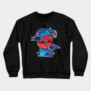 Copy of Red Lip Gloss on Black Crewneck Sweatshirt